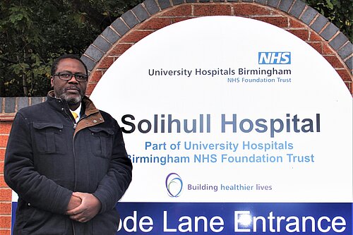 Councillor Ade Adeyemo at Solihull Hospital